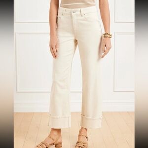 Talbots NWT Straight Ankle Cuff Jeans- natural color